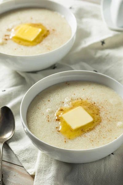 Fatto in casa sano grano cremoso Farina Porridge — Foto Stock