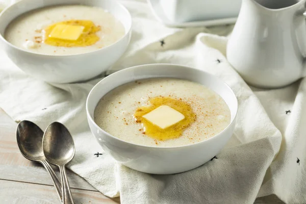 Homemade Healthy Creamy Wheat Farina Porridge — Stock Photo, Image