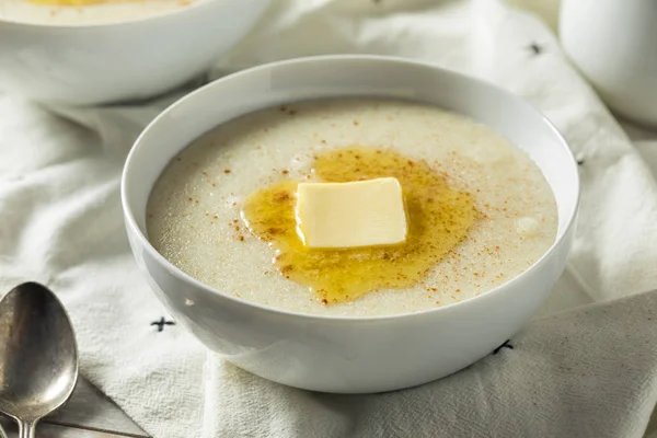 Fatto in casa sano grano cremoso Farina Porridge — Foto Stock