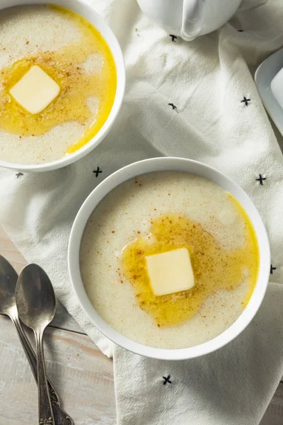 Trigo cremoso casero sano Farina Porridge —  Fotos de Stock