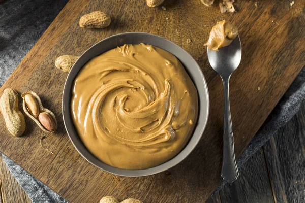 Sweet Organic Natural Creamy Peanut Butter — Stock Photo, Image