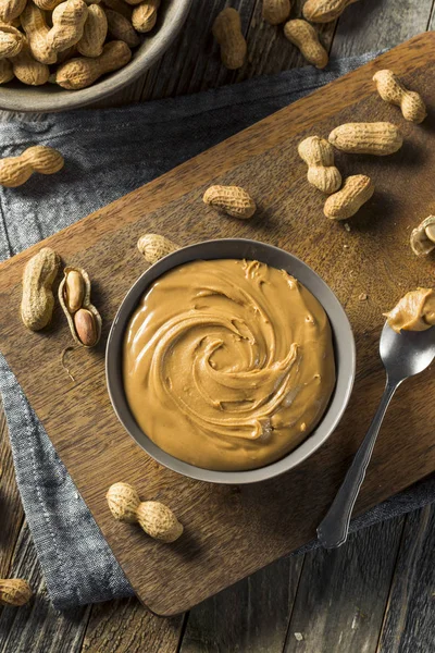 Sweet Organic Natural Creamy Peanut Butter — Stock Photo, Image