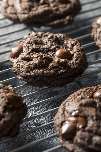 Galletas caseras de chocolate doble oscuro Chip —  Fotos de Stock