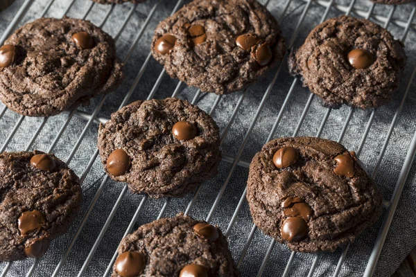 Hemmagjord mörka Double Chocolate Chip Cookies — Stockfoto