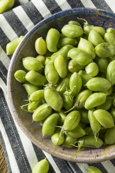 Rauwe groene biologische Garbanzo bonen — Stockfoto