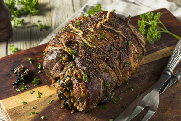 Roasted Stuffed Leg of Lamb — Stock Photo, Image