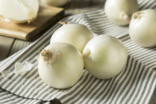 Cebollas blancas orgánicas crudas —  Fotos de Stock