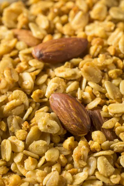 Ev yapımı pişmiş bal badem Granola — Stok fotoğraf