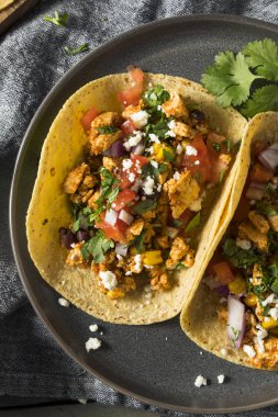 Healthy Homemade Sofritas Tofu Tacos clipart