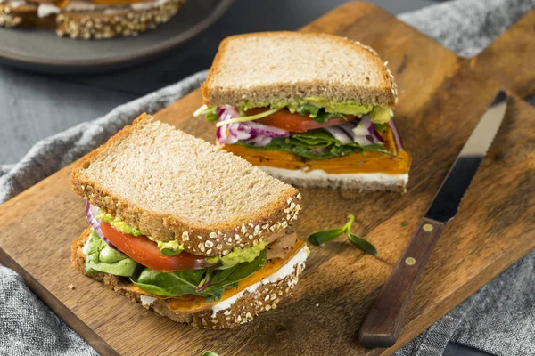 Egészséges házi vegetáriánus zöldség szendvicset — Stock Fotó