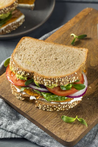Sanduíche vegetariano caseiro saudável Veggie — Fotografia de Stock