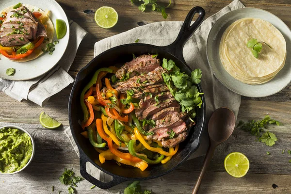 Homemade Beef Steak Fajitas — Stock Photo, Image