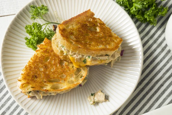 Sandwich casero tostado de atún derretido — Foto de Stock