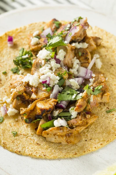 Tacos de frango caseiro com cebola — Fotografia de Stock