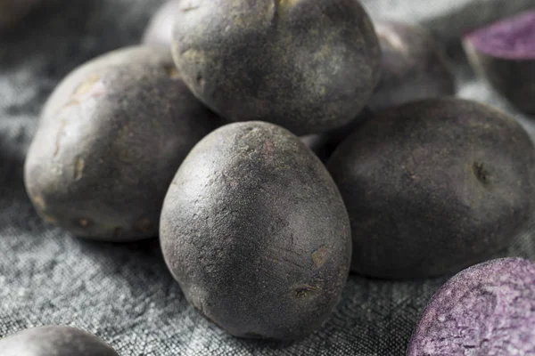 Сырой органический фиолетовый картофель — стоковое фото