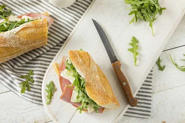 Homemade French Ham and Brie Baguette Sandwich — Stock Photo, Image