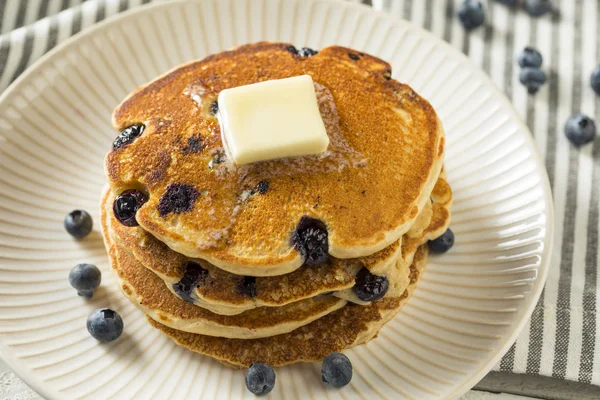 Gesunde hausgemachte Blaubeer-Pfannkuchen — Stockfoto