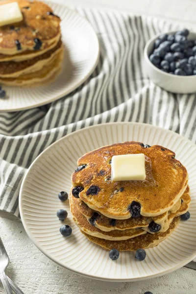 Gesunde hausgemachte Blaubeer-Pfannkuchen — Stockfoto