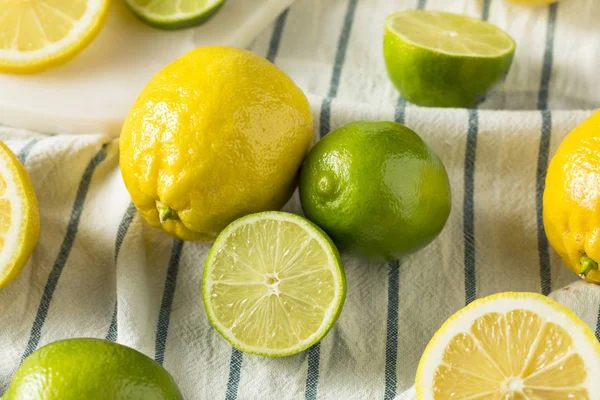 Raw Organic Lemons and LImes — Stock Photo, Image