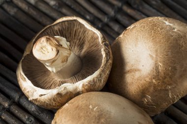Raw Organic Portobello Mushrooms clipart