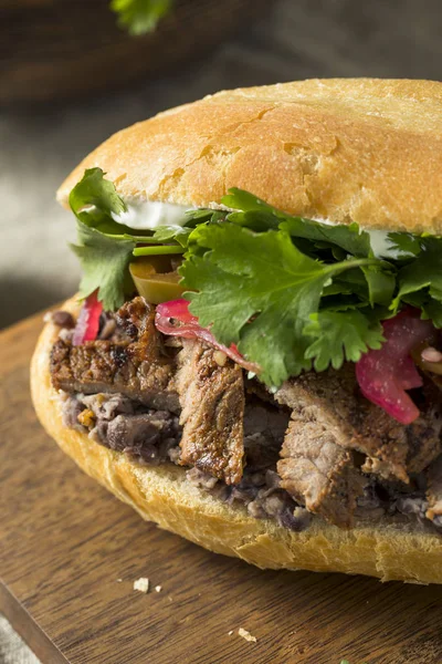 Homemade Mexican Beef Torta Sandwich — Stock Photo, Image