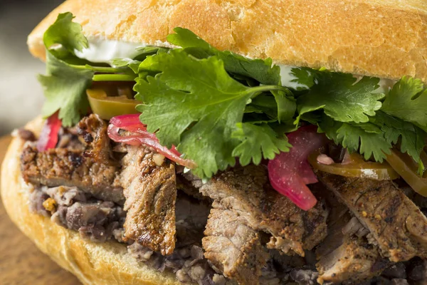 Sándwich de Torta de Carne Mexicana Casera — Foto de Stock