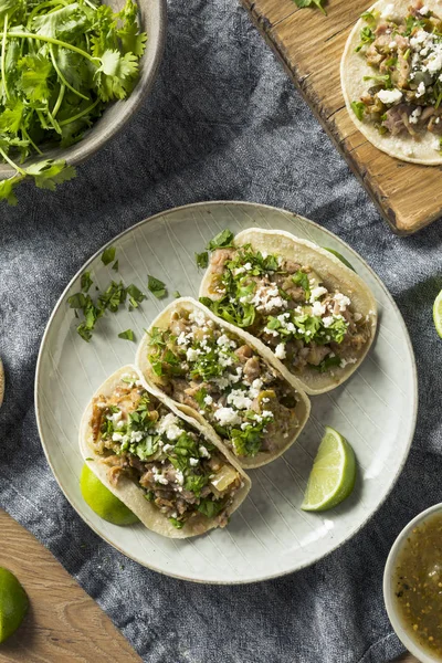Carnitas Tacos de porco caseiro — Fotografia de Stock