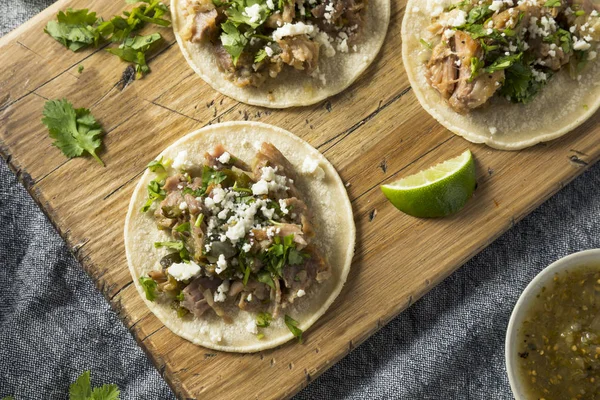 Χοιρινό σπιτικό Carnitas Tacos — Φωτογραφία Αρχείου