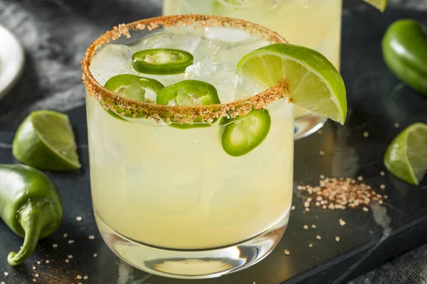 Homemade Spicy Margarita with Limes — Stock Photo, Image