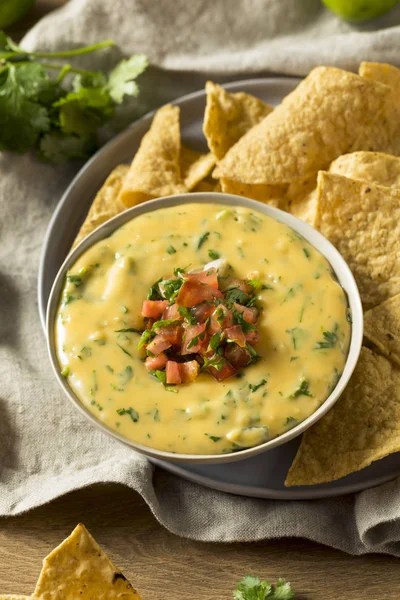 Pikantne domowe Cheesey Queso Dip — Zdjęcie stockowe