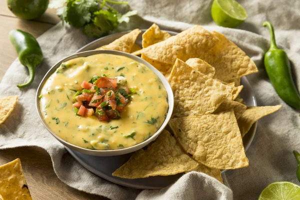 Spicy Homemade Cheesey Queso Dip — Stock Photo, Image