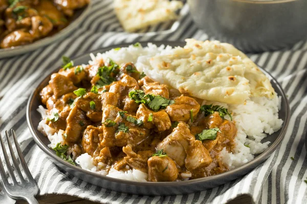 Pollo casero de mantequilla india con arroz —  Fotos de Stock