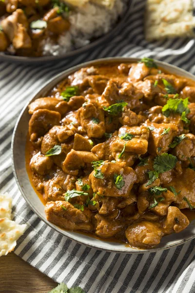 Hemlagad indisk smör kyckling med ris — Stockfoto