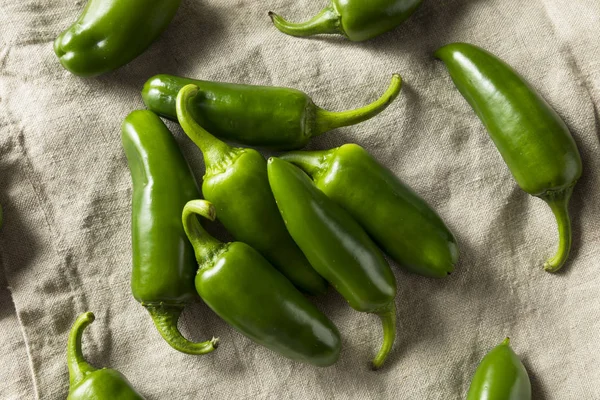 Rohe grüne Bio-Jalapeño-Paprika — Stockfoto