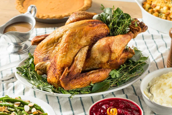 Házi készítésű Hálaadás Törökország Vacsora krumplival — Stock Fotó
