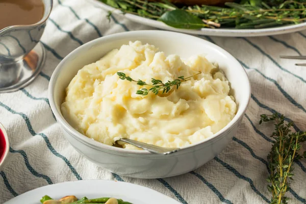 Domowe Święto Dziękczynienia Czosnek puree ziemniaki — Zdjęcie stockowe