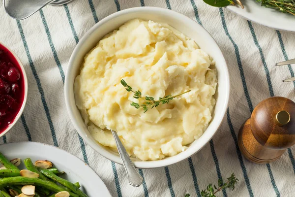 Domowe Święto Dziękczynienia Czosnek puree ziemniaki — Zdjęcie stockowe