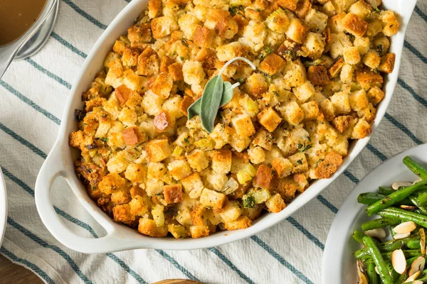 Homemade Thanksgiving Dressing Stuffing — Stock Photo, Image