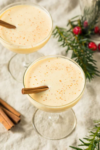 Hemlagad äggtoddy Martini i ett glas — Stockfoto