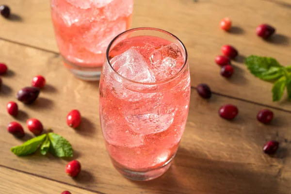 Refreshing Cranberry Lemon Lime Soda — Stock Photo, Image