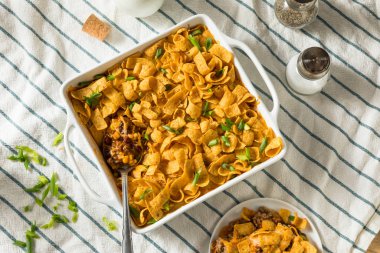 Ev yapımı Frito Pie Meksika güveci.