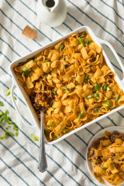 Ev yapımı Frito Pie Meksika güveci.