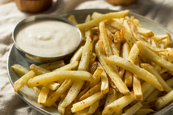 Homemade French Fries with Ranch Dressing — Stock Photo, Image