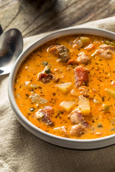 Homemade Seattle Smoked Salmon Chowder — Stock Image Homemade Seattle Smoked Salmon Chowder Stock Image