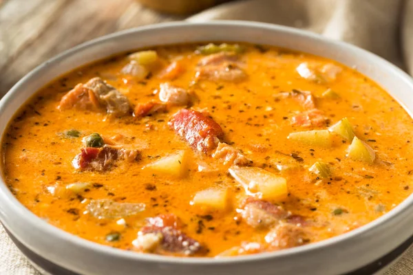 Homemade Seattle Smoked Salmon Chowder — Stock Image Homemade Seattle Smoked Salmon Chowder Stock Image