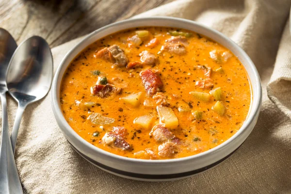 Homemade Seattle Smoked Salmon Chowder — Stock Image Homemade Seattle Smoked Salmon Chowder Stock Picture