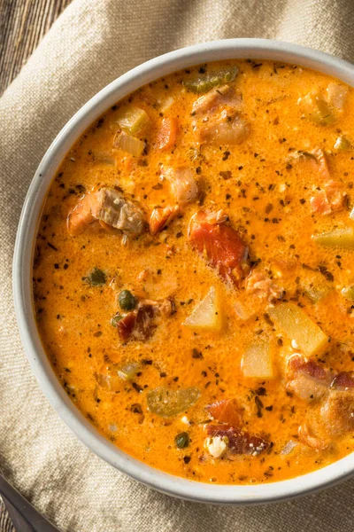 Homemade Seattle Smoked Salmon Chowder — Stock Photo, Image