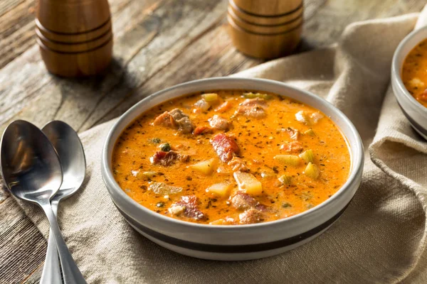 Homemade Seattle Smoked Salmon Chowder — Stock Image Homemade Seattle Smoked Salmon Chowder Royalty Free Stock Images