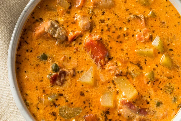 Homemade Seattle Smoked Salmon Chowder — Stock Image Homemade Seattle Smoked Salmon Chowder Stock Photo