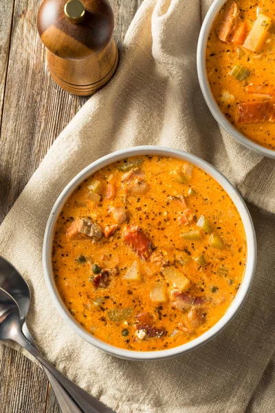 Homemade Seattle Smoked Salmon Chowder — Stock Image Homemade Seattle Smoked Salmon Chowder Stock Picture